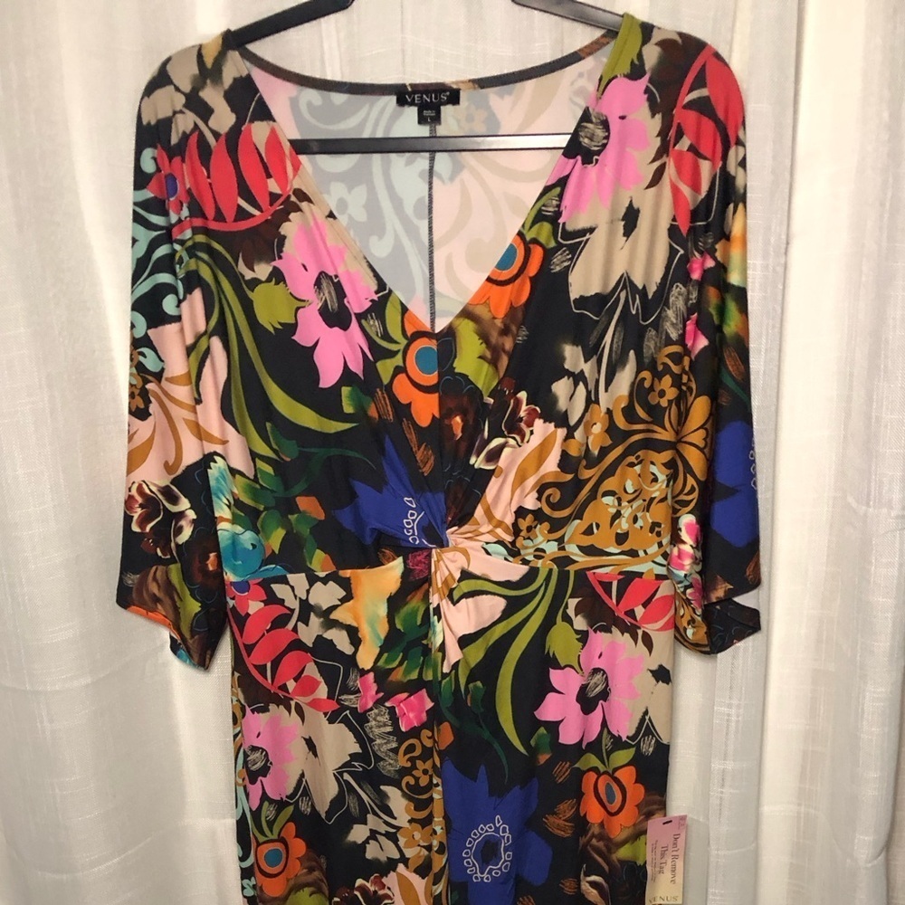 Floral Multicolor Maxi Dress Large - Picture 16 of 16
